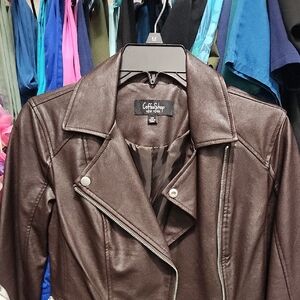 CoffeeShop Women's Dark Brown Leather Jacket